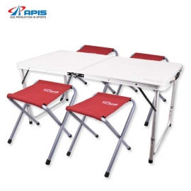 아피스 캠핑마루 패밀리형테이블 (테이블+의자4개) 120X60, APTA-12060